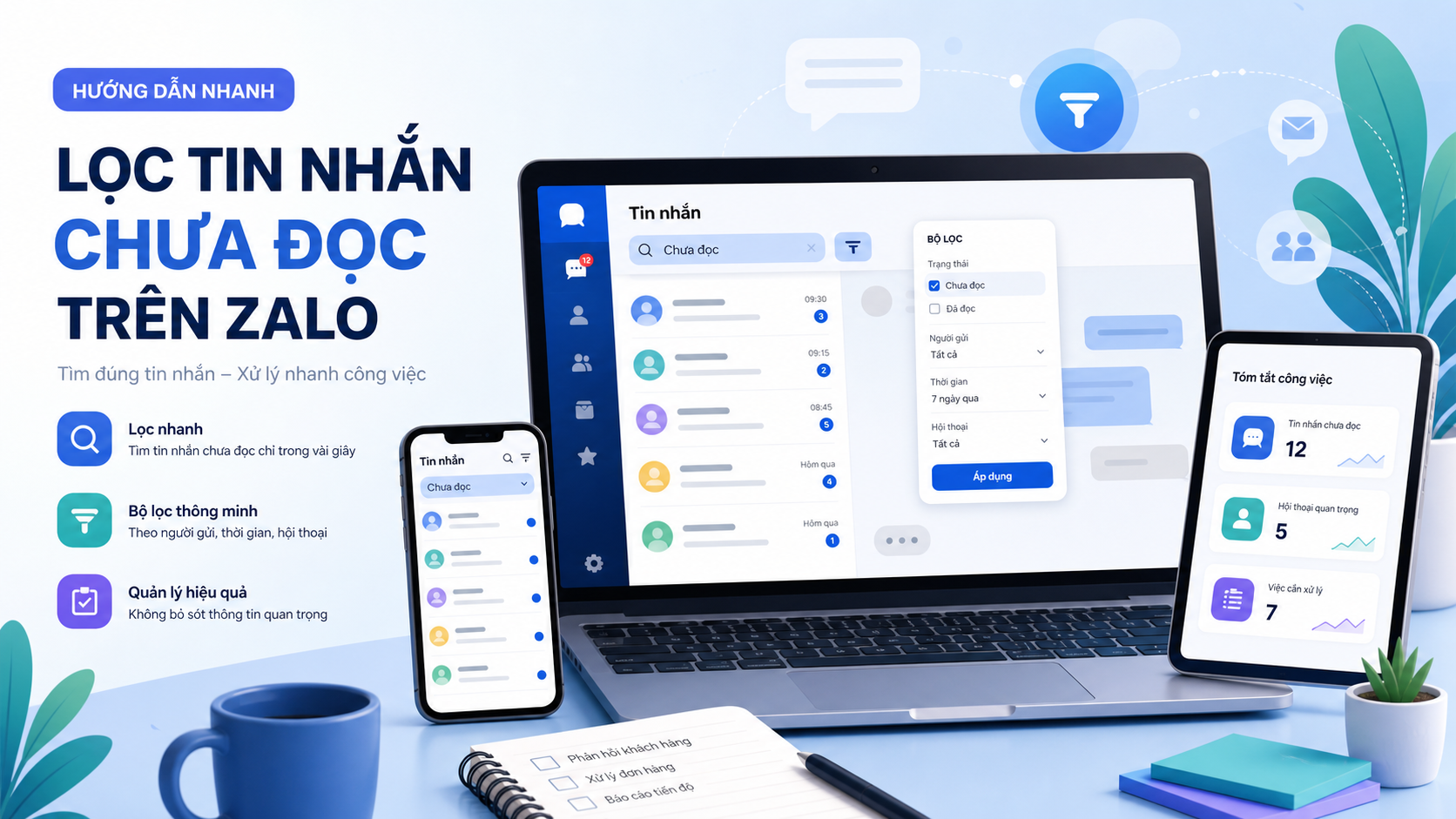 Cách lọc nhanh tất cả các tin nhắn chưa đọc trên Zalo như thế nào?